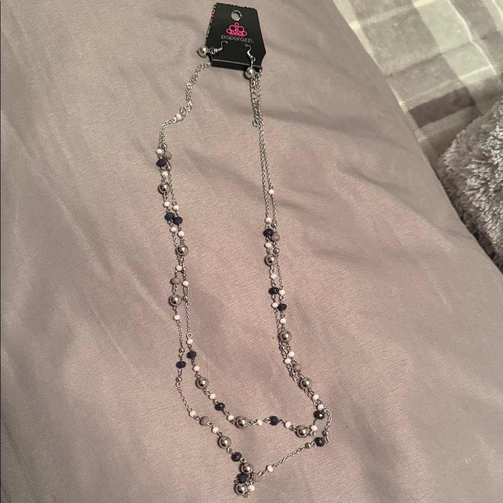Paparazzi Silver Necklace with Purple Accents